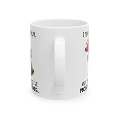 Crazy Chicken Graphic Mug, I May Look Calm mug, Funny Chicken Peck Quote, white ceramic chicken  mug, 11oz, 15oz, , farm animal mug