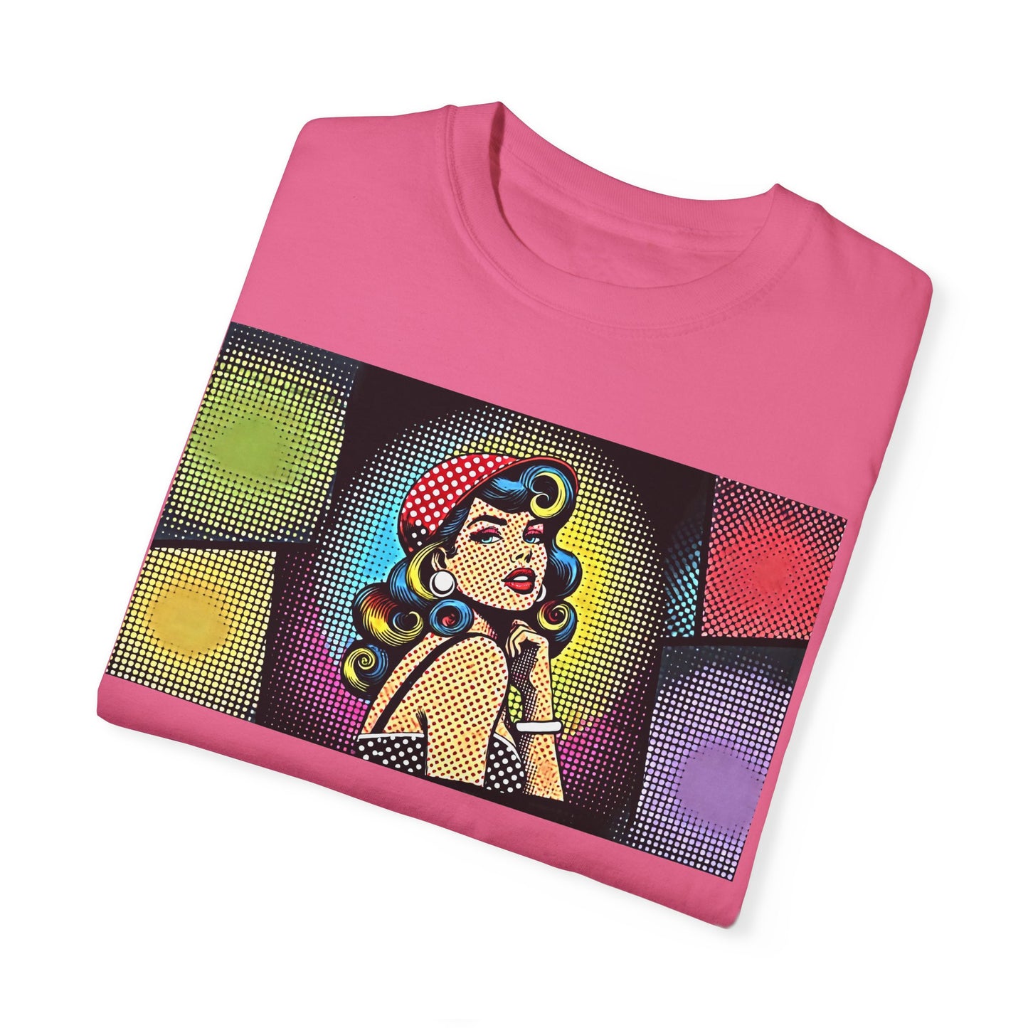 Pop Art Pinup Girl - Comfort Colors Garment Dyed Shirt