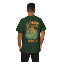 Alligator Alcatraz Unisex Heavy Cotton Tee, Florida Souvenir Shirt, Travel Gift, Vintage Style Tee, Nature Lover Apparel