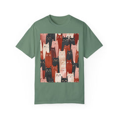 Cute Cat Print Unisex Garment-Dyed T-Shirt - Comfort Colors Soft Perfect for Animal Lovers and Casual Days