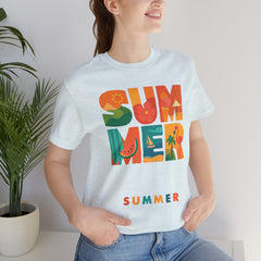 Summer Graphic Tee — Colorful Tropical "SUMMER" Typography T-Shirt