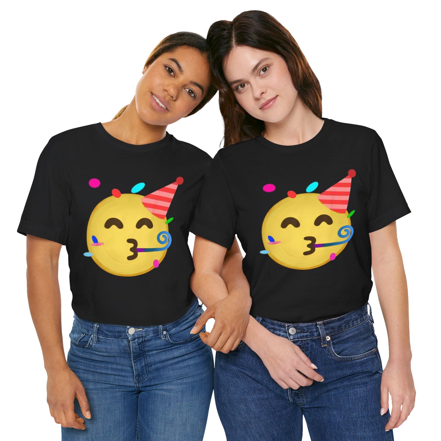 Emoji Whos Partying - Graphic Unisex Jersey Short Sleeve Tee