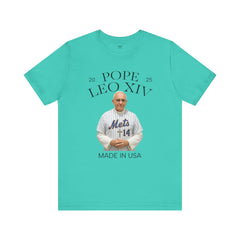 Pope Leo XIV New York Mets Fan Short Sleeve Tee - Made in USA