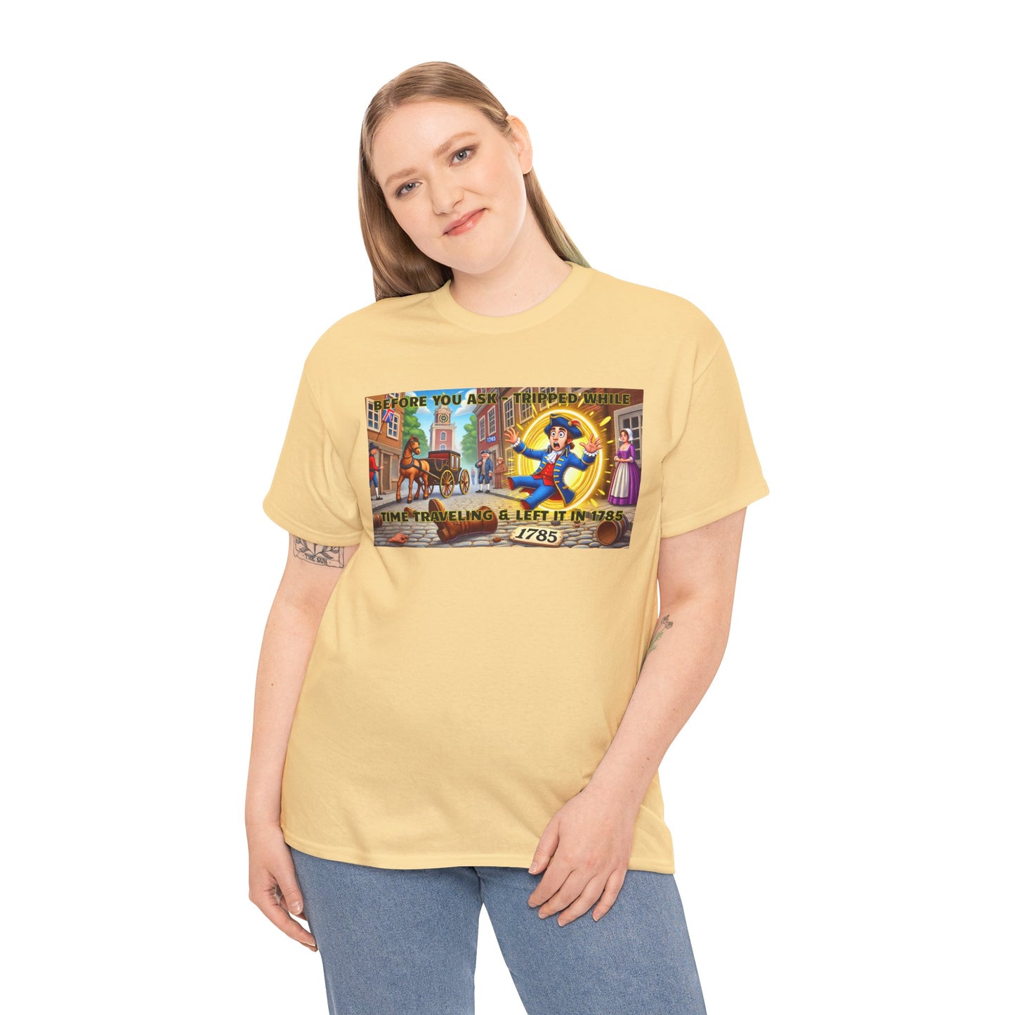 Amputee Funny Time Travel Excuse  - Unisex Heavy Cotton Tee