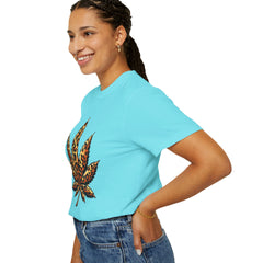 Vintage Leopard Cannabis Leaf T-shirt — Weed Lover Stoner Gift