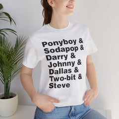 The Outsiders Shirt, Greasers Characters Shirt, Unisex Jersey Short Sleeve Tee
