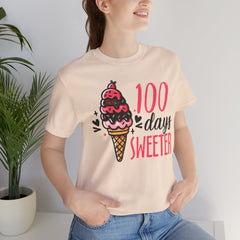 100 Days of School Unisex Tee | Elementary School, Ice Cream, Teacher Apparel