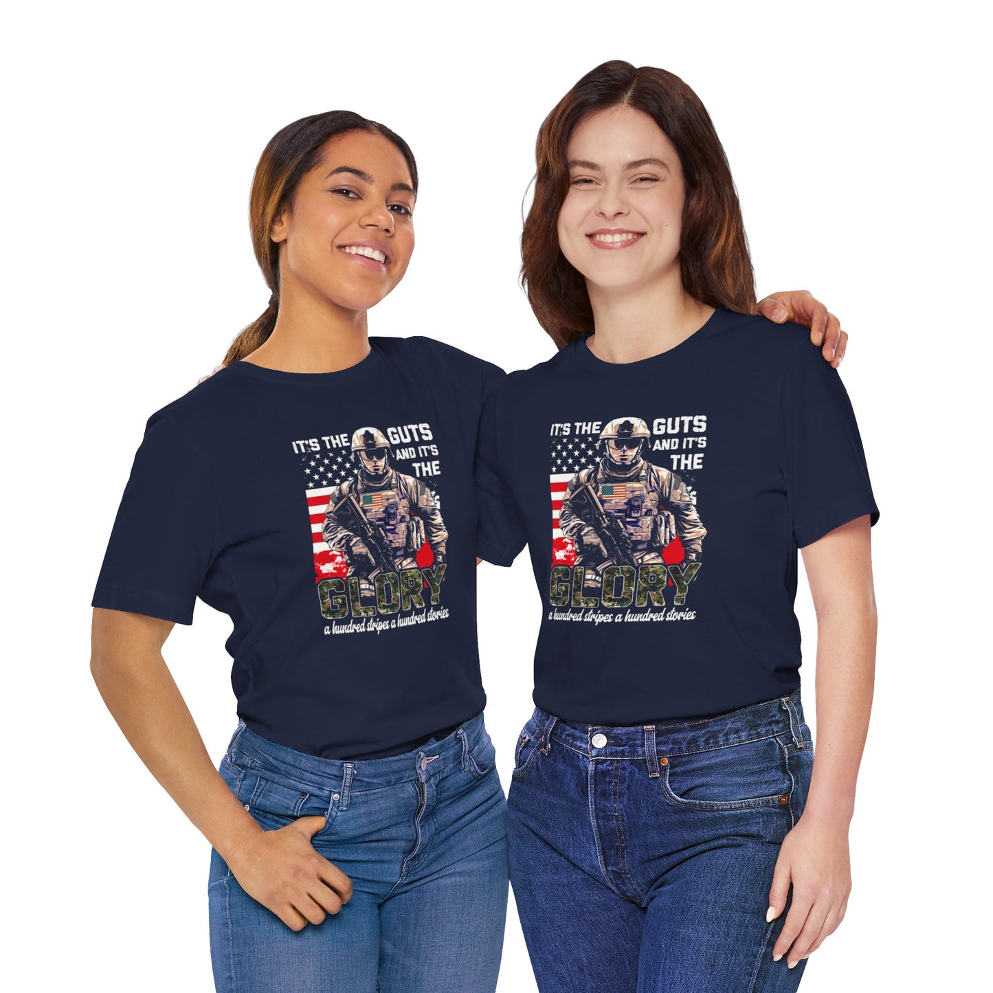 Patrotic American Soldier, Its The Guts And The Glory, Unisex Jersey Short Sleeve Tee