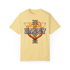 GO DADDY graphic, Comfort Colors 1717, unisex garment-dyed t-shirt, retro graphic tee, gift for him, Birthday gift tee, Vintage checkered graphic tee, Flames Tee, Fathers Day Shirt