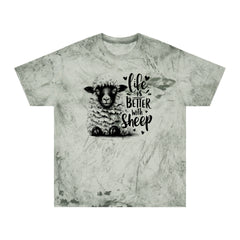 Life Is Better With Sheep Graphic Unisex Color Blast T-Shirt