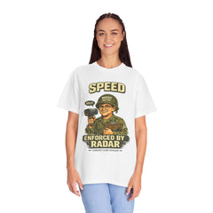 Speed Enforced By Radar T-Shirt — MASH 4077 Retro Traffic Cop Graphic Tee