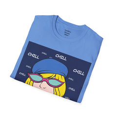 Chill Girl Unisex Softstyle T-Shirt  Pop Art Girl Wearing Sunglasses