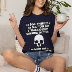 Funny Grammar Police - 'The Devil Whispered...' Skull Resilience Graphic Tee