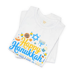 Happy Hanukkah Menorah - Unisex Jersey Short Sleeve Tee