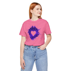 Galaxy Heart Tee — Purple or Green Splatter Heart T-Shirt