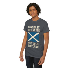 Honorary Outlander Heavy Cotton Tee, Holy Loch Scotland Shirt, Outlander Fan Gift, Casual Tee, Travel Souvenir, Unisex T-Shirt