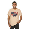 Red White and Blue Farmer Graphic, Unisex Jersey Short Sleeve Tee