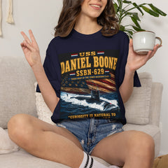 USS Daniel Boone SSBN-629 Submarine T-Shirt — "Forty One for Freedom" Patriotic Navy Tee