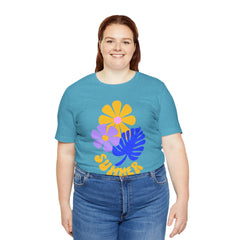 Summer Floral Tee — Retro Flowers & Monstera Design
