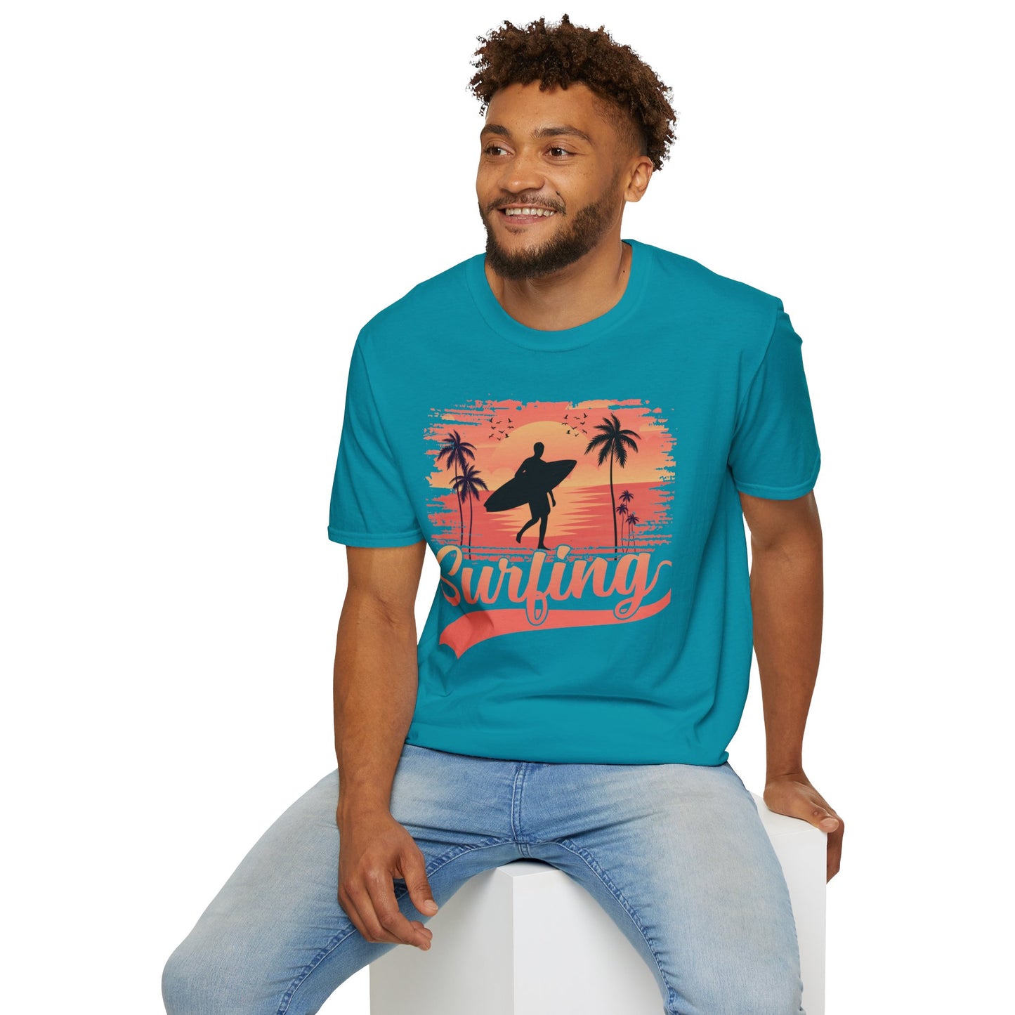 Surfing Unisex Softstyle Graphic T-Shirt