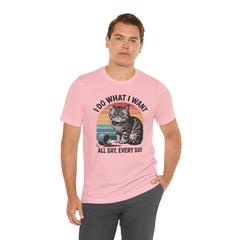 I Do What I Want Cat Quote - Graphic Unisex Jersey Short Sleeve Tee