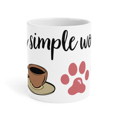 Simple Woman Mug, Knitting Enthusiast, Paw Print Mug, Female Symbol, Heart Yarn Design, 11oz, 15oz, 20oz Mug, Knitter's Present, Pet Lover