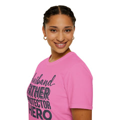 Husband Father Protector Hero Unisex Softstyle T-Shirt