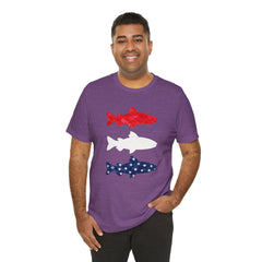 Patriotic Trout T-Shirt — Red White & Blue Fish Tee