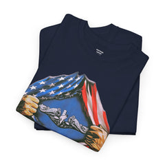United States Navy Super Submariner tear open T Shirt, Red White and Blue, Patriotic Tee