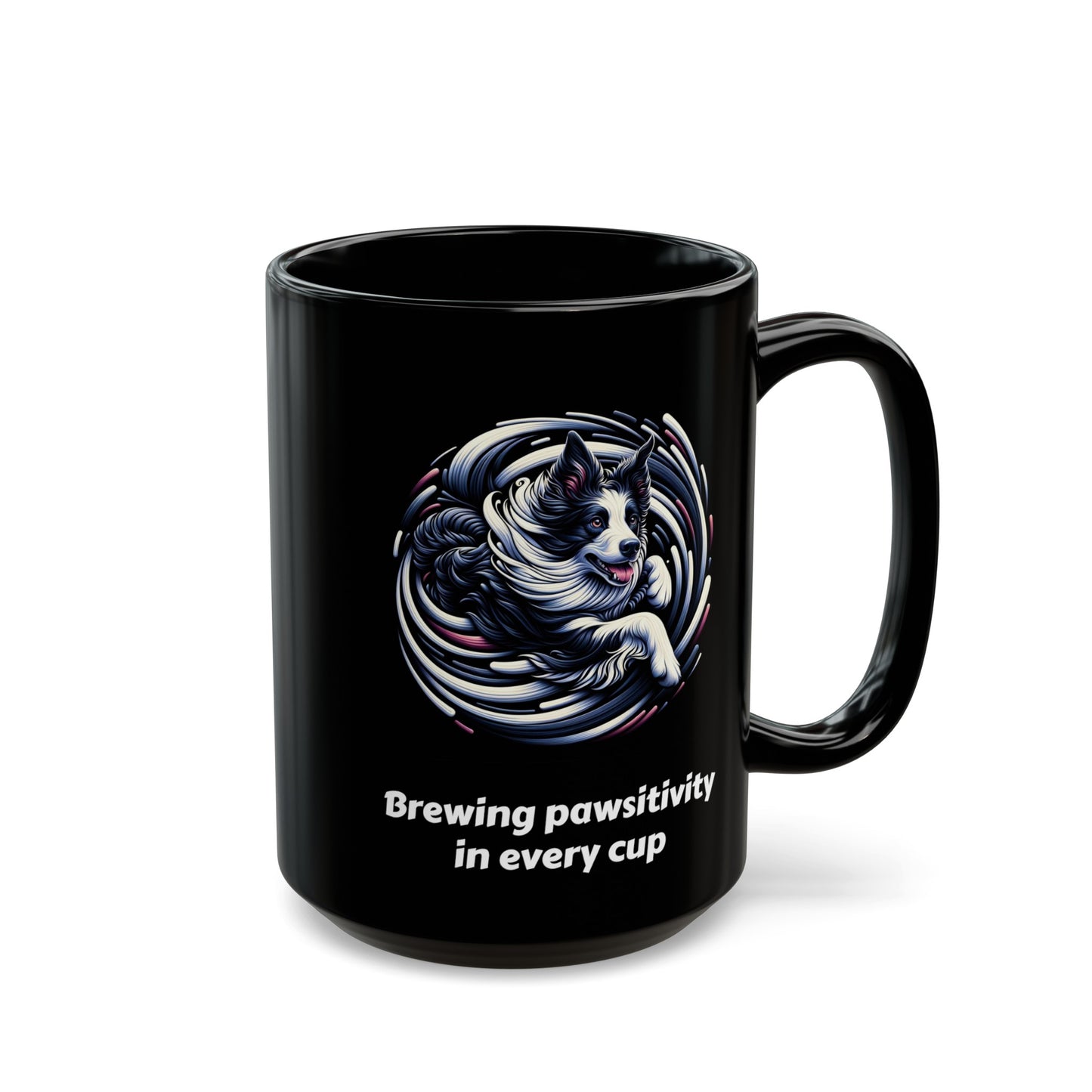 Border Collie Black Mug (11oz, 15oz), Brewing Pawsitivity In Every Cup