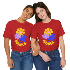 Summer Floral Tee — Retro Flowers & Monstera Design