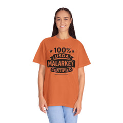 100% USDA Malarkey Certified T-Shirt, Funny Tee, Gift for Farmers, Humorous Apparel, Casual Wear, Agricultural Humor