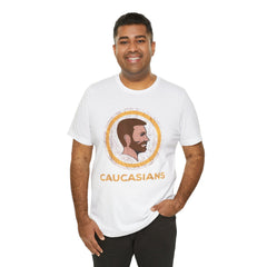 Bearded Graphic Tee - Funny Caucasians Satire Head Shot Unisex Jersey Short Sleeve Tee