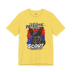 Personalized With Your Dogs Image and Name Patriotic Unisex Jersey Short Sleeve Tee