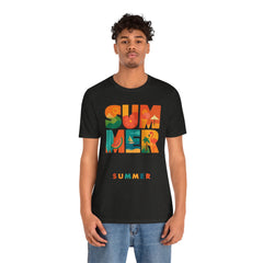 Summer Graphic Tee — Colorful Tropical "SUMMER" Typography T-Shirt