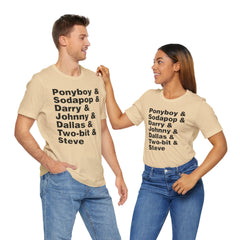 The Outsiders Shirt, Greasers Characters Shirt, Unisex Jersey Short Sleeve Tee