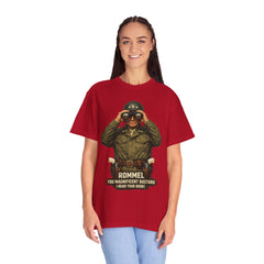 Graphic T-Shirt — Vintage WWII General George Patton Binoculars Design with "Rommel You Magnificent Bastard" Text