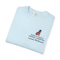 Lauren McGowan Front Logo Back Graphic Baldwin Harbor Animal Hospital "Who Let the Dogs Out?" Tee