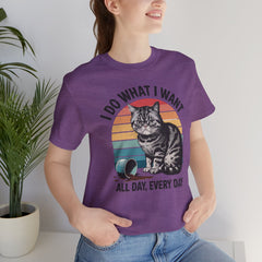 I Do What I Want Cat Quote - Graphic Unisex Jersey Short Sleeve Tee