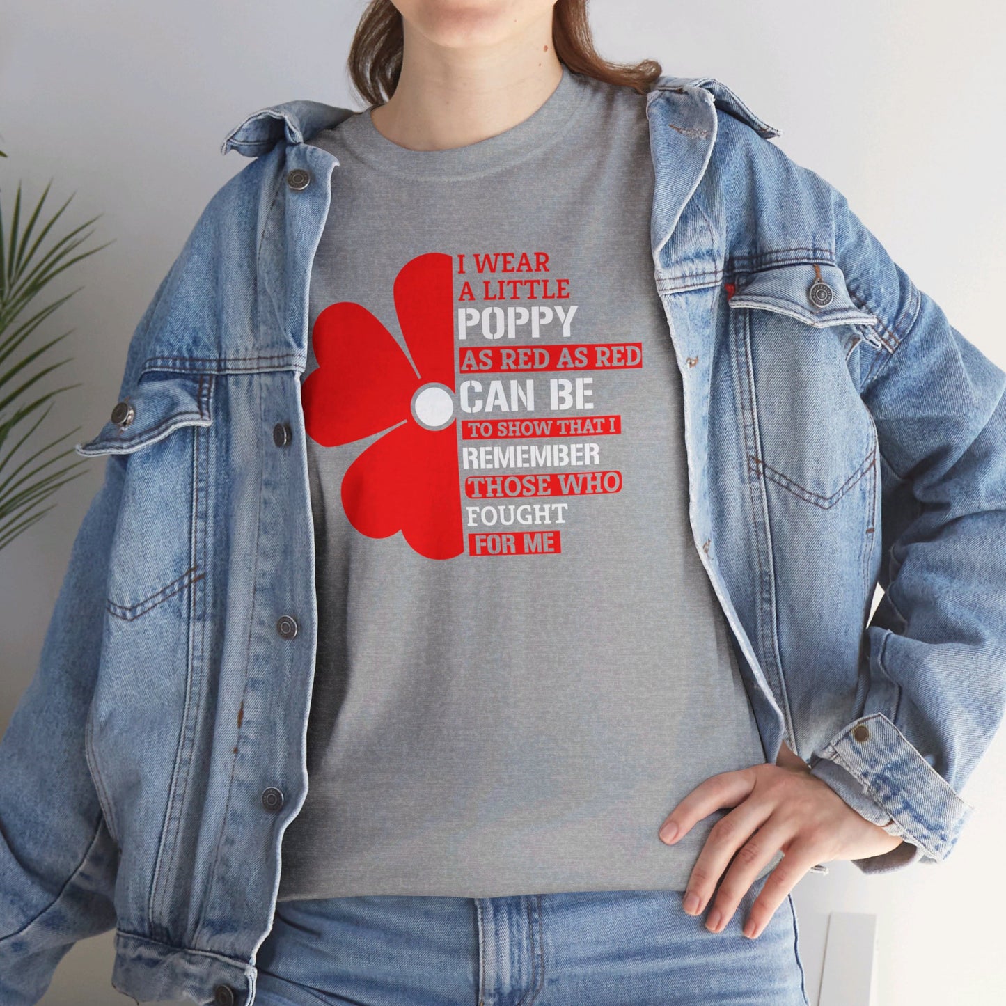 Memorial Day Poppy Tee, For Those Who Fought For Me, Unisex Cotton Tee