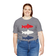 Patriotic Trout T-Shirt — Red White & Blue Fish Tee