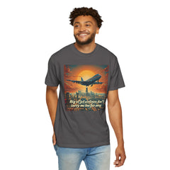 Unisex Jetliner Sunset Graphic T-Shirt - Travel Theme Tee