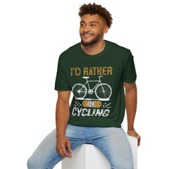 Cycling Enthusiast Unisex T-Shirt - 'I'd Rather Be Cycling' Design