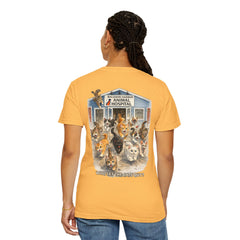 Elizabeth Gill Front Logo Back Graphic Baldwin Harbor Animal Hospital "Who Let the Cats Out?" T Shirt