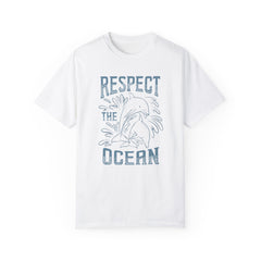 Dolphin, Respect The Ocean -  Graphic Unisex Garment-Dyed T-shirt