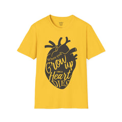 THE BREAKFAST CLUB "When You Grow Up, Your Heart Dies." - Allison Reynolds The Basketcase Unisex Softstyle T Shirt