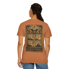 From Shore To Shore Lighthouse Series T Shirt -  Scenic Vintage Postage Stamps
