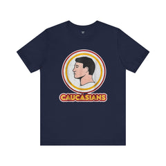 Graphic Tee - Funny Caucasians Satire Head Shot Unisex Jersey Short Sleeve Tee