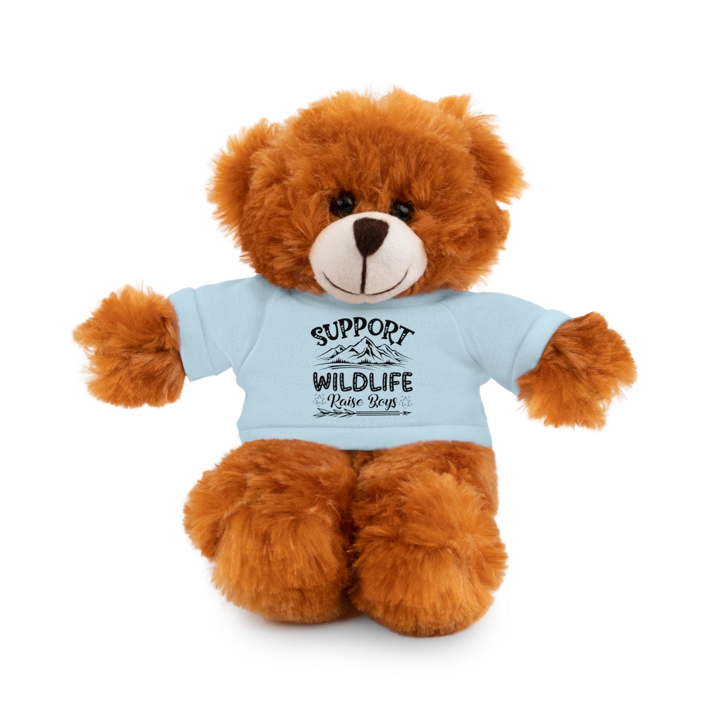 Stuffed Animals with T Shirt,Funny Quote,Support Wildlife Raise Boys,gift for him,gift for her,Birthday Gift,Everyday gift,animal lover gift