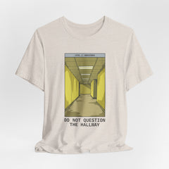 Do Not Question The Hallway T-Shirt — Retro Yellow Corridor Graphic Tee